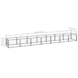 Helloshop26 Chenil extérieur - Acier noir 7 m²