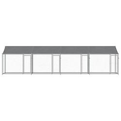 Acheter vidaXL Cage pour chien avec toit - Gris 8x2x2m