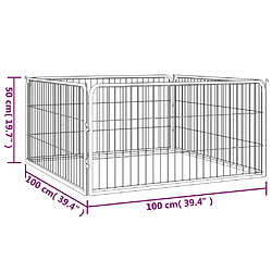 vidaXL Parc pour Chien Acier - Noir pas cher