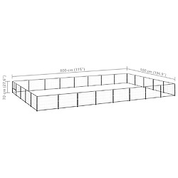 vidaXL Chenil Noir 40 m² Acier pas cher