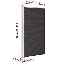 vidaXL Panneau de clôture WPC 95x186 cm Noir pas cher