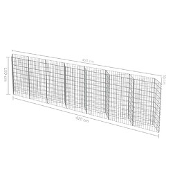 Mur gabion vidaXL - 450 x 30 x 100 cm pas cher