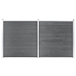 VidaXL Clôture en WPC - Gris - 353x186 cm