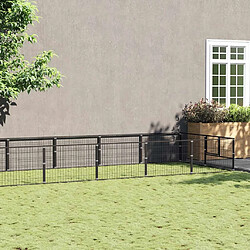 vidaXL Chenil Noir 20 m² Acier