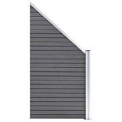 Avis vidaXL Clôture WPC 1 Carré + 1 Incliné 273x186 cm Gris