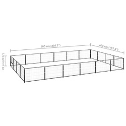 helloshop26 - Chenil Extérieur Noir 24 mÂ²