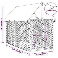 vidaXL Chenil Extérieur avec Toit 200x100x150 cm pas cher
