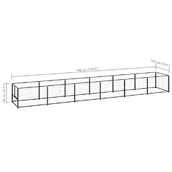 Helloshop26 Enclos extérieur pour chiens - 6 m² - Noir