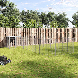 vidaXL Chenil Argenté 13.31 mÂ² Acier