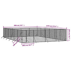 Acheter vidaXL Chenil d'extérieur - 8x12x2 m