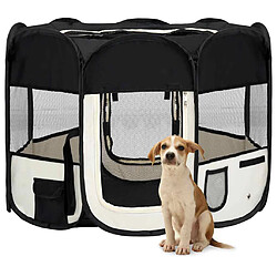 vidaXL Parc pour chiens pliable avec sac de transport Noir 90x90x58 cm