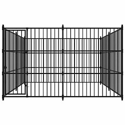 Chenil extérieur Helloshop26 300 x 300 x 185 cm - Acier noir