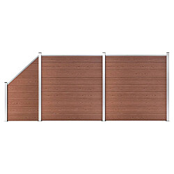 vidaXL Ensemble Clôture WPC 446 x 186 cm Marron