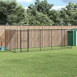 vidaXL Chenil avec toit 12,1 m² - Acier