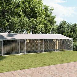 Avis vidaXL Cage pour chien avec toit/portes gris 10x2x2 m acier galvanisé