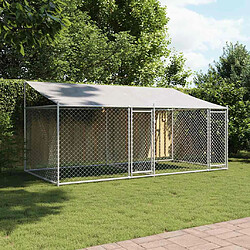 Avis vidaXL Cage pour chien avec toit - Acier galvanisé 8 m²