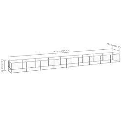 Helloshop26 Chenil en acier 9 m² - Argenté