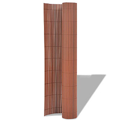 vidaXL Clôture de Jardin Double Face PVC - 150 x 300 cm - Marron