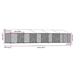 vidaXL Cage pour chien avec toit/portes gris 10x2x2 m acier galvanisé pas cher