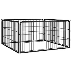 vidaXL Parc pour Chien Acier - Noir Parc pour chien - Acier enduit de poudre - Noir - 4 panneaux - 100 x 50 cm