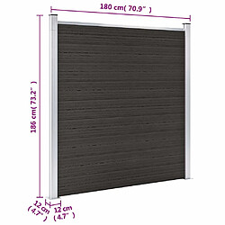 vidaXL Panneau de clôture WPC 180x186 cm - Noir pas cher