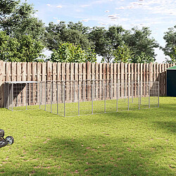 vidaXL Chenil Argenté avec toit