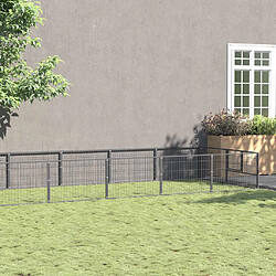 vidaXL Chenil Acier 16 m² - Argenté