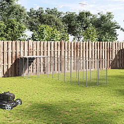 vidaXL Chenil - Argenté 6,05 m² Acier