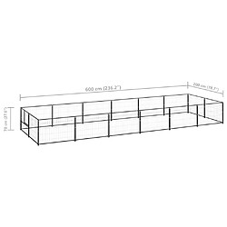 Helloshop26 Chenil extérieur - Acier noir 12 m²