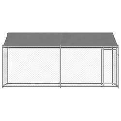 Acheter vidaXL Cage avec toit gris acier