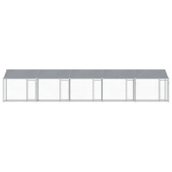Acheter vidaXL Cage pour chien avec toit/portes gris 10x2x2 m acier galvanisé
