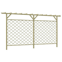 vidaXL Clôture à lattes de jardin avec pergola - Bois