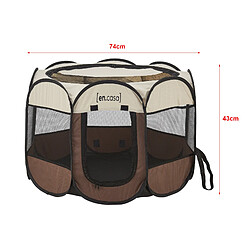 En.casa Parc pliable Telford - Marron/Crème