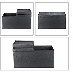 Helloshop26 Banc Rangement - Noir