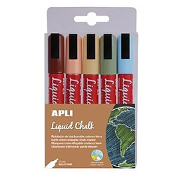 Apli marqueurs craie effaçables - x5 Coffret de marqueurs craie effaçables - Dessin - Matière polyester