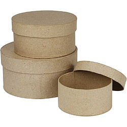 Boîtes rondes papier mâché - lot de 3