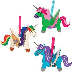 Kit créatif licorne 3D bois - Bleu pas cher