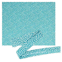 Artemio Coffret tissu coton - Bleu clair à pétales blancs