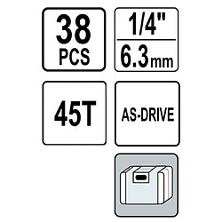 Acheter Yato Coffret à outils 38 pièces - Graphite