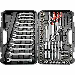 Yato Coffret à outils mécanicien - Graphite Coffret à outils mécanicien - 111 pièces - coffret rigide - acier chrome-vanadium