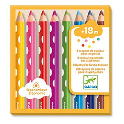 Djeco 8 crayons de couleur ergonomiques