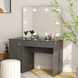 vidaXL Table de Maquillage avec LED - Gris