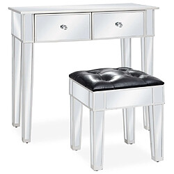 vidaXL Coiffeuse Miroir avec Tabouret