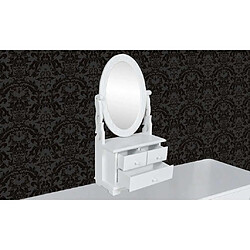 vidaXL Coiffeuse avec Miroir Ovale - MDF