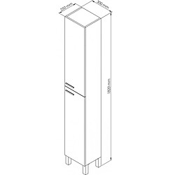 Pegane Colonne salle de bain - Blanc
