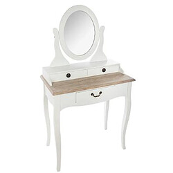 Pegane Coiffeuse de chambre avec miroir - Blanc
