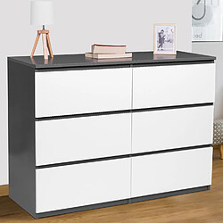 Idmarket MARKET TOMI Commode - Blanc et Gris