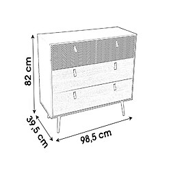 Urban Living Commode contemporaine effet bois Chelsea - L. 98 x H. 82 cm - Noir