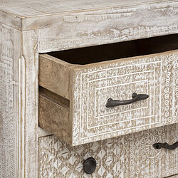Avis Atmosphera Commode 12 tiroirs Ajay en bois blanchi - Beige