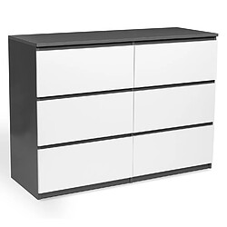 Idmarket MARKET TOMI Commode - Blanc et Gris